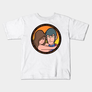 Lupin the third and Fujiko Mine round design Kids T-Shirt